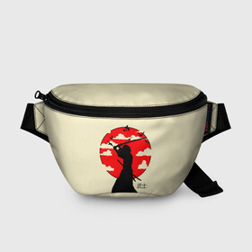 Поясная сумка 3D с принтом Japan samurai в Курске, 100% полиэстер | плотная ткань, ремень с регулируемой длиной, внутри несколько карманов для мелочей, основное отделение и карман с обратной стороны сумки застегиваются на молнию | boy | japan style | japanese aesthetics | ninja | samurai | воин | иероглифы | катана | красная луна | меч | ниндзя | рыцарь | самурай | солдат | харакири | черный самурай | япония | японская анимация | японская эстетика