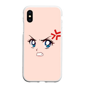 Чехол для iPhone XS Max матовый с принтом Angry anime girl в Курске, Силикон | Область печати: задняя сторона чехла, без боковых панелей | Тематика изображения на принте: angry | anime | art | big | eyes | face | girl | kawaii | manga | style | аниме | арт | взгляд | глаза | девушка | злой | кавай | лицо | манга