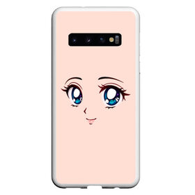 Чехол для Samsung Galaxy S10 с принтом Happy anime face в Курске, Силикон | Область печати: задняя сторона чехла, без боковых панелей | Тематика изображения на принте: angry | anime | art | big | eyes | face | girl | kawaii | manga | style | аниме | арт | глаза | девушка | кавай | лицо | манга