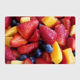 Магнитный плакат 3Х2 с принтом Фругтово-ягодное изобилие в Курске, Полимерный материал с магнитным слоем | 6 деталей размером 9*9 см | Тематика изображения на принте: еда | клубника | манго | фрукт | фрукты | черника | ягода | ягоды