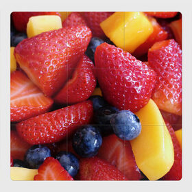 Магнитный плакат 3Х3 с принтом Фругтово-ягодное изобилие в Курске, Полимерный материал с магнитным слоем | 9 деталей размером 9*9 см | еда | клубника | манго | фрукт | фрукты | черника | ягода | ягоды