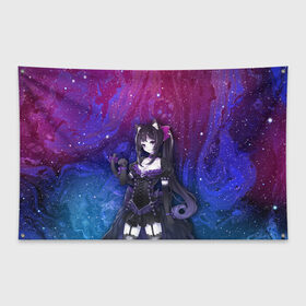 Флаг-баннер с принтом Neko - Gothic Anime в Курске, 100% полиэстер | размер 67 х 109 см, плотность ткани — 95 г/м2; по краям флага есть четыре люверса для крепления | anime | gothic | neko | кошка | мими | неко | ушки