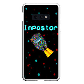 Чехол для Samsung S10E с принтом Impostor в Курске, Силикон | Область печати: задняя сторона чехла, без боковых панелей | Тематика изображения на принте: 2021 | among us | impostor | space mafia | sus.puffballs united | амонг ас | амонг единорог | в космосе | импостор | инопланетяне | инопланетянин | надпись | новогодний амонг ас | ракета | с новым годом | самозванец | среди нас