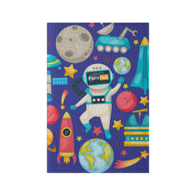 Обложка для паспорта матовая кожа с принтом Pornhub space в Курске, натуральная матовая кожа | размер 19,3 х 13,7 см; прозрачные пластиковые крепления | astronaut | comet | cosmos | moon | planet | rocet | space | star | звезда | космонавт | космос | планета | ракета