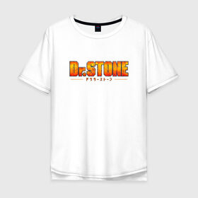 Мужская футболка хлопок Oversize с принтом Dr.Stone в Курске, 100% хлопок | свободный крой, круглый ворот, “спинка” длиннее передней части | 