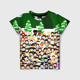 Детская футболка 3D с принтом Южный Парк / South Park . в Курске, 100% гипоаллергенный полиэфир | прямой крой, круглый вырез горловины, длина до линии бедер, чуть спущенное плечо, ткань немного тянется | south park | ubisoft | woodland critter christmas | кенни | мультсериал | стэн | южный парк