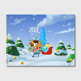 Альбом для рисования с принтом Новый год 2021 в Курске, 100% бумага
 | матовая бумага, плотность 200 мг. | 2021 | 7 января | bull | newyear | santa | бык | быки | бычок | год быка | дед мороз | корова | новогодние каникулы | новогодние праздники | новый 2021 | новый год | новый год 2021 | рождество | сани | санта | санта клаус