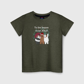 Детская футболка хлопок с принтом We Bare Bears в Курске, 100% хлопок | круглый вырез горловины, полуприлегающий силуэт, длина до линии бедер | cartoon network | grizz | icebear | panda | vdkimel | we bare bears | белый | вся правда о медведях | гризли | панда