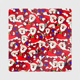 Магнит виниловый Квадрат с принтом Дед Санта в Курске, полимерный материал с магнитным слоем | размер 9*9 см, закругленные углы | 2021 | 2022 | new year | tiger | гирлянда | год тигра | дед мороз | елка | клаус | конфеты | нг | новый год | носок | подарок | рождество | с | санта | снег | снеговик | снежинка | шары