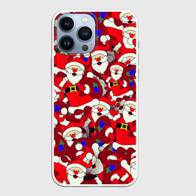 Чехол для iPhone 13 Pro Max с принтом Санта Клаус | Дед Мороз| Паттерн | Новый Год в Курске,  |  | 2021 | 2022 | new year | tiger | гирлянда | год тигра | дед мороз | елка | клаус | конфеты | нг | новый год | носок | подарок | рождество | с | санта | снег | снеговик | снежинка | шары