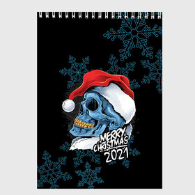 Скетчбук с принтом Bad Santa Claus в Курске, 100% бумага
 | 48 листов, плотность листов — 100 г/м2, плотность картонной обложки — 250 г/м2. Листы скреплены сверху удобной пружинной спиралью | 2021 | angel | bad santa | christ | christmas | holidays | jesus | new year | santa | santa claus | set | skull | snow | snowflakes | weekend