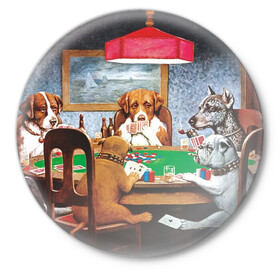 Значок с принтом Собаки играют в покер в Курске,  металл | круглая форма, металлическая застежка в виде булавки | a friend in need | art | artist | bets | buldog | cards | chips | dogs | gambling | games | memes | picture | poker | азартные игры | бульдог | друг познается в беде | искусство | картина | карты | мемы | покер | сенбернар | собаки | собачки | ставки