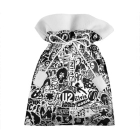 Подарочный 3D мешок с принтом Rock Band Logos в Курске, 100% полиэстер | Размер: 29*39 см | Тематика изображения на принте: ac dc | linkin park | music | queen | radiohead | rock | rock band logos | линкин парк | музыка | ретро | рок группа | элвис