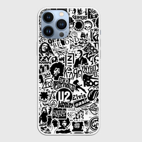 Чехол для iPhone 13 Pro Max с принтом Rock Band Logos в Курске,  |  | Тематика изображения на принте: ac dc | linkin park | music | queen | radiohead | rock | rock band logos | линкин парк | музыка | ретро | рок группа | элвис