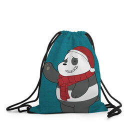 Рюкзак-мешок 3D с принтом Panda в Курске, 100% полиэстер | плотность ткани — 200 г/м2, размер — 35 х 45 см; лямки — толстые шнурки, застежка на шнуровке, без карманов и подкладки | cartoon network | panda | vdkimel | we bare bears | вся правда о медведях | панда