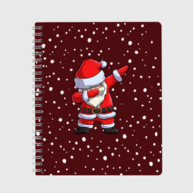 Тетрадь с принтом Dab-Santa в Курске, 100% бумага | 48 листов, плотность листов — 60 г/м2, плотность картонной обложки — 250 г/м2. Листы скреплены сбоку удобной пружинной спиралью. Уголки страниц и обложки скругленные. Цвет линий — светло-серый
 | claus | happy new year | merry christmas | santa | snowman | дед мороз | елка | клаус | новый год | рождество | с новым годом | санта | снеговик