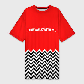Платье-футболка 3D с принтом Twin Peaks в Курске,  |  | twin peaks | агент купер | девид линч | дейл | лора палмер | огонь иди за мной | одри хорн | совы не то чем кажутся | твин пикс