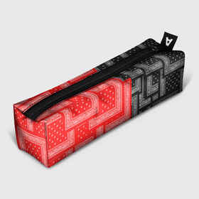Пенал 3D с принтом 3D Бандана v red-black в Курске, 100% полиэстер | плотная ткань, застежка на молнии | Тематика изображения на принте: fashiom | fire | game | hip hop | rap | street style | top | игра | мода | огонь | рэп | топ | уличный стиль | хип хоп