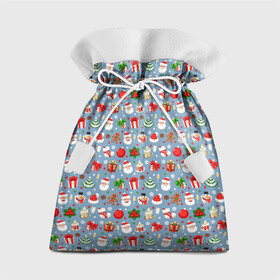 Подарочный 3D мешок с принтом Новый Год в Курске, 100% полиэстер | Размер: 29*39 см | christmas | merry christmas | дед мороз | ёлка | елочные шары | игрушки | новый год | подарок | праздник | рождество | с новым годом | санта клаус | снежинки | украшения