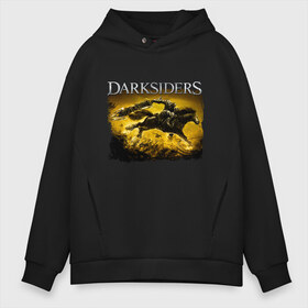 Мужское худи Oversize хлопок с принтом Darksiders (Z) в Курске, френч-терри — 70% хлопок, 30% полиэстер. Мягкий теплый начес внутри —100% хлопок | боковые карманы, эластичные манжеты и нижняя кромка, капюшон на магнитной кнопке | azrael | darksiders | darksiders 2 | darksiders 3 | griever | silitha | tiamat | ulthane | vulgrim | wrath of war | всадник апокалипсиса | гнев войны | обугленный совет | руина | ультэйн | чёрный молот