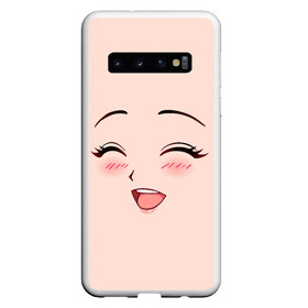 Чехол для Samsung Galaxy S10 с принтом Сonfused anime face в Курске, Силикон | Область печати: задняя сторона чехла, без боковых панелей | Тематика изображения на принте: angry | anime | art | big | eyes | face | girl | kawaii | manga | style | аниме | арт | глаза | девушка | кавай | лицо | манга | смущенная