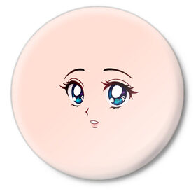 Значок с принтом Surprised anime face в Курске,  металл | круглая форма, металлическая застежка в виде булавки | Тематика изображения на принте: angry | anime | art | big | eyes | face | girl | kawaii | manga | style | surprised | аниме | арт | глаза | девушка | испуганная | кавай | лицо | манга | удивленная