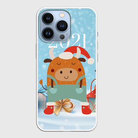 Чехол для iPhone 13 Pro с принтом Новогодний бычок 2021 в Курске,  |  | 2021 | 7 января | bull | newyear | santa | бык | быки | бычок | год быка | дед мороз | корова | новогодние каникулы | новогодние праздники | новый 2021 | новый год | новый год 2021 | рождество | сани | санта | санта клаус