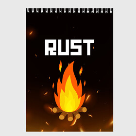 Скетчбук с принтом RUST в Курске, 100% бумага
 | 48 листов, плотность листов — 100 г/м2, плотность картонной обложки — 250 г/м2. Листы скреплены сверху удобной пружинной спиралью | Тематика изображения на принте: action | game | rust | zombie | апокалипсис. | выживание | зомби | игра | лес | радиация | раст