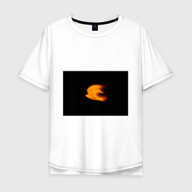 Мужская футболка хлопок Oversize с принтом Огненная птица в Курске, 100% хлопок | свободный крой, круглый ворот, “спинка” длиннее передней части | мечта | огненная птица | огонь | орел | полет | птица | сокол | стремление | фантазия | феникс