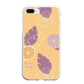 Чехол для iPhone 7Plus/8 Plus матовый с принтом Апельсиновый узор в Курске, Силикон | Область печати: задняя сторона чехла, без боковых панелей | апельсин | апельсиновый | еда | летний | оранжевый | паттерн | сок | узор | фиолетовый