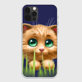 Чехол для iPhone 12 Pro Max с принтом зелёная трава в Курске, Силикон |  | глазки | животные | котёнок | рыжий
