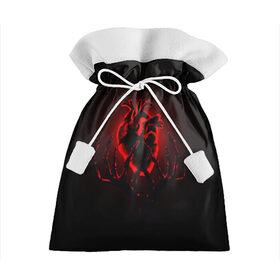 Подарочный 3D мешок с принтом Сердце в Курске, 100% полиэстер | Размер: 29*39 см | внутренности | кости | красный | любовь | органы | руки | сердце | тьма | черный