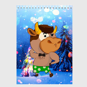 Скетчбук с принтом танцующий бык в Курске, 100% бумага
 | 48 листов, плотность листов — 100 г/м2, плотность картонной обложки — 250 г/м2. Листы скреплены сверху удобной пружинной спиралью | Тематика изображения на принте: 2021 | 7 января | bull | newyear | santa | бык | быки | бычок | год быка | дед мороз | корова | новогодние каникулы | новогодние праздники | новый 2021 | новый год | новый год 2021 | рождество | сани | санта | санта клаус