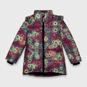 Зимняя куртка для девочек 3D с принтом CORONAVIRUS в Курске, ткань верха — 100% полиэстер; подклад — 100% полиэстер, утеплитель — 100% полиэстер. | длина ниже бедра, удлиненная спинка, воротник стойка и отстегивающийся капюшон. Есть боковые карманы с листочкой на кнопках, утяжки по низу изделия и внутренний карман на молнии. 

Предусмотрены светоотражающий принт на спинке, радужный светоотражающий элемент на пуллере молнии и на резинке для утяжки. | corona virus | coronavirus | covid 19 | infection | mask | pandem | virus | болезнь | больница | вирус | грипп | зараза | инфекция | карантин | ковид 19 | корона вирус | коронавирус | лихорадка | маска | медицинская маска | пандемия
