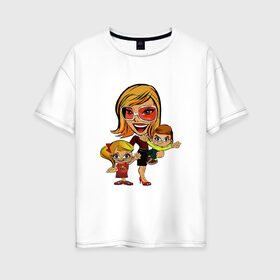 Женская футболка хлопок Oversize с принтом Emoji позитив в Курске, 100% хлопок | свободный крой, круглый ворот, спущенный рукав, длина до линии бедер
 | 