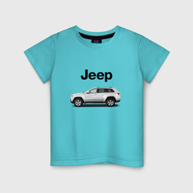 Детская футболка хлопок с принтом Jeep в Курске, 100% хлопок | круглый вырез горловины, полуприлегающий силуэт, длина до линии бедер | america | avto | car | v8 | машина | скорость