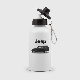 Бутылка спортивная с принтом Jeep Wrangler в Курске, металл | емкость — 500 мл, в комплекте две пластиковые крышки и карабин для крепления | america | avto | car | v8 | машина | скорость