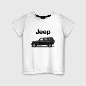 Детская футболка хлопок с принтом Jeep Wrangler в Курске, 100% хлопок | круглый вырез горловины, полуприлегающий силуэт, длина до линии бедер | america | avto | car | v8 | машина | скорость