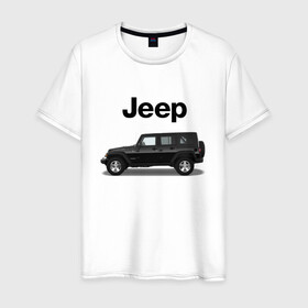 Мужская футболка хлопок с принтом Jeep Wrangler в Курске, 100% хлопок | прямой крой, круглый вырез горловины, длина до линии бедер, слегка спущенное плечо. | america | avto | car | v8 | машина | скорость