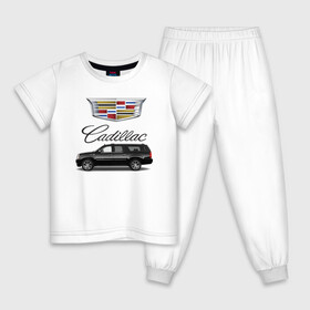 Детская пижама хлопок с принтом Cadillac в Курске, 100% хлопок |  брюки и футболка прямого кроя, без карманов, на брюках мягкая резинка на поясе и по низу штанин
 | america | avto | cadillac | car | v8 | машина | скорость