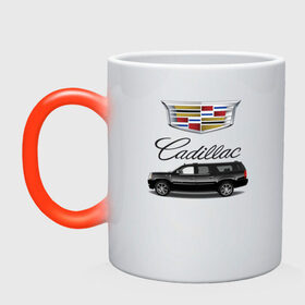 Кружка хамелеон с принтом Cadillac в Курске, керамика | меняет цвет при нагревании, емкость 330 мл | america | avto | cadillac | car | v8 | машина | скорость