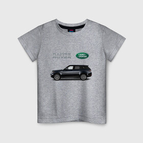 Детская футболка хлопок с принтом Land Rover в Курске, 100% хлопок | круглый вырез горловины, полуприлегающий силуэт, длина до линии бедер | Тематика изображения на принте: america | avto | cadillac | car | v8 | машина | скорость