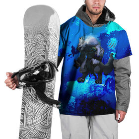 Накидка на куртку 3D с принтом Фенрир в Курске, 100% полиэстер |  | predator | scratch | snow | snowdrift | winter | wolf | волк | зима | снег | сугроб | хищник | царапина