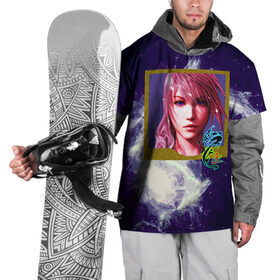Накидка на куртку 3D с принтом Final Fantasy в Курске, 100% полиэстер |  | girl | hieroglyph | portrait | девушка | иероглиф | портрет