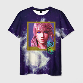 Мужская футболка 3D с принтом Final Fantasy в Курске, 100% полиэфир | прямой крой, круглый вырез горловины, длина до линии бедер | girl | hieroglyph | portrait | девушка | иероглиф | портрет