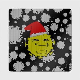 Магнит виниловый Квадрат с принтом Yoba коронно-новогодний в Курске, полимерный материал с магнитным слоем | размер 9*9 см, закругленные углы | Тематика изображения на принте: 