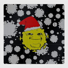 Магнитный плакат 3Х3 с принтом Yoba коронно-новогодний в Курске, Полимерный материал с магнитным слоем | 9 деталей размером 9*9 см | Тематика изображения на принте: 
