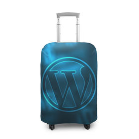 Чехол для чемодана 3D с принтом Вордпресс в Курске, 86% полиэфир, 14% спандекс | двустороннее нанесение принта, прорези для ручек и колес | cms | wordpress | вордпресс | движок сайта | логотип вордпресс