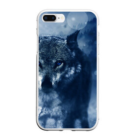 Чехол для iPhone 7Plus/8 Plus матовый с принтом Красивый волк в Курске, Силикон | Область печати: задняя сторона чехла, без боковых панелей | wolf | ауф | волк | волчонок | зима | синеглазый волк