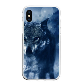 Чехол для iPhone XS Max матовый с принтом Красивый волк в Курске, Силикон | Область печати: задняя сторона чехла, без боковых панелей | wolf | ауф | волк | волчонок | зима | синеглазый волк